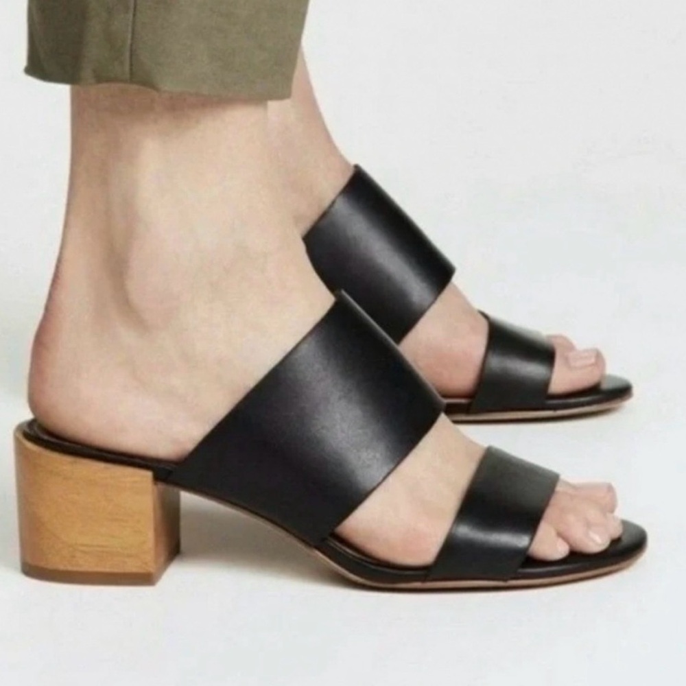 Madewell Kiera Black Leather Block Heel Sandals